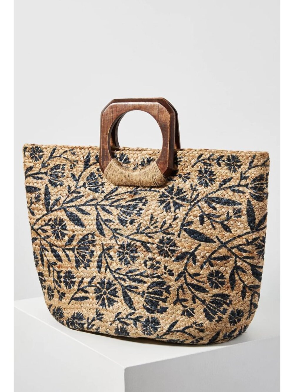 Anthropologie Antik Kraft Dominique Jute Tote Bag Straw New Summer Pool Vacation